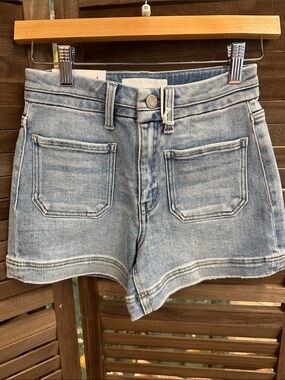 VERVET BY FLYING MONKEY Light Wash High-Rise Denim Shorts